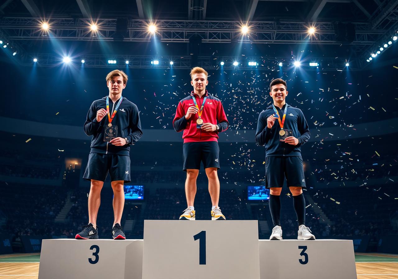 Award ceremony podium