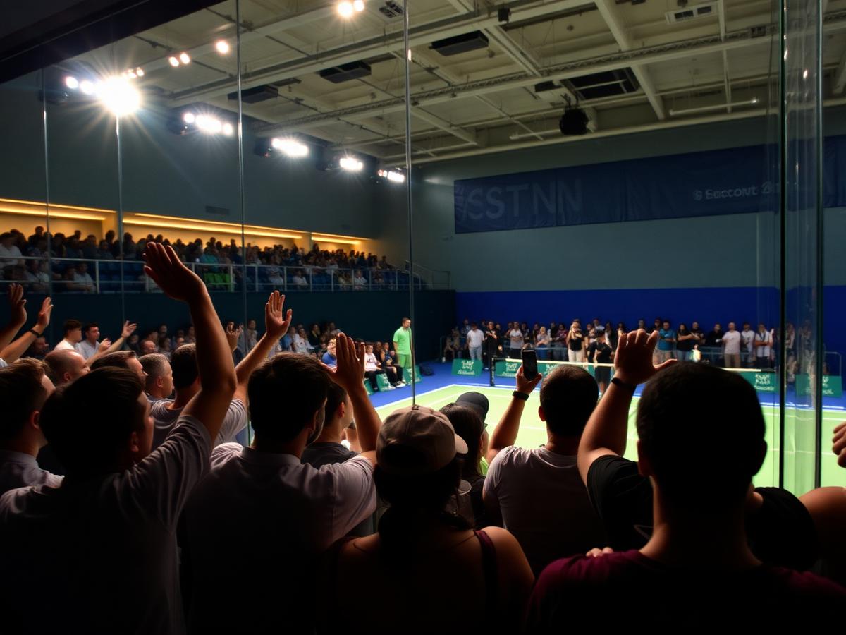 Spectators cheering